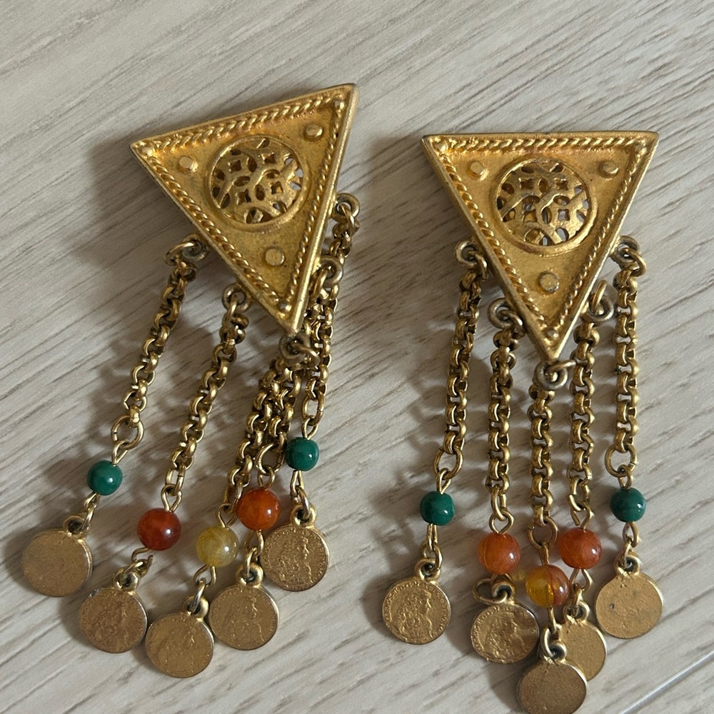 RARE BEN-AMUN Vintage Gold Earrings